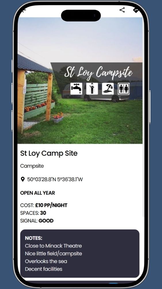 campervan site near lands end