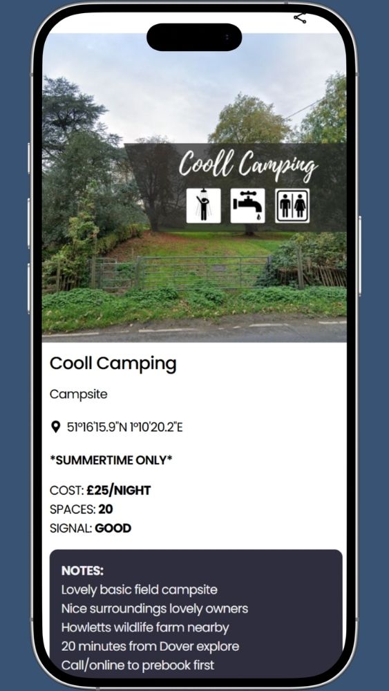 campervan site near canterbury