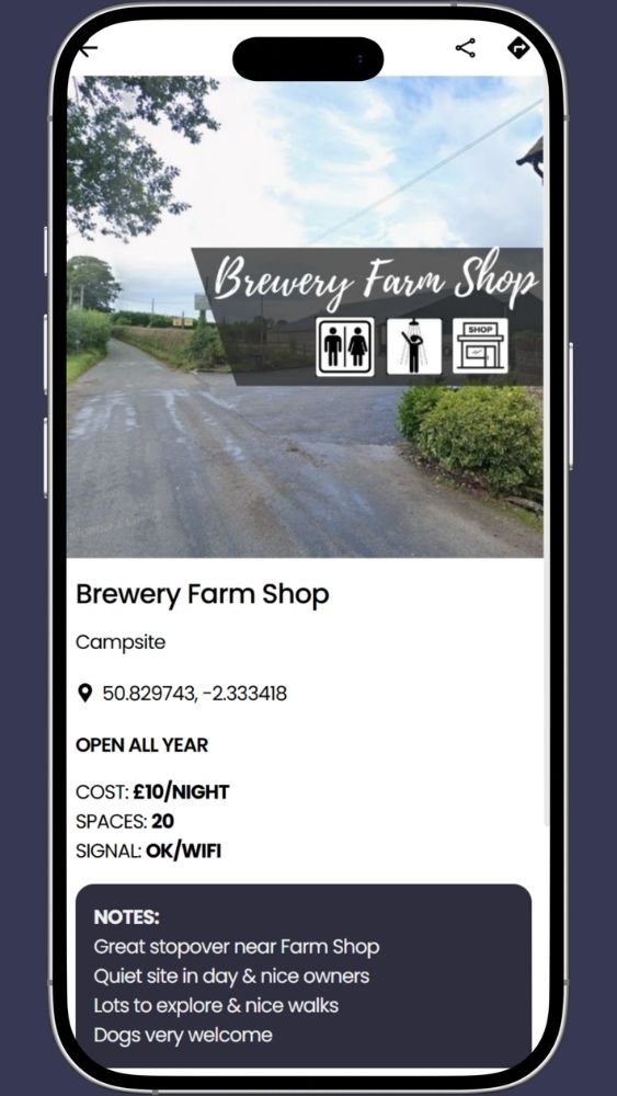 campervan site near dorchester