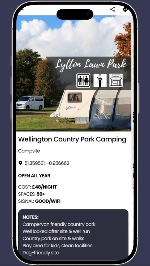 campervan site near reading