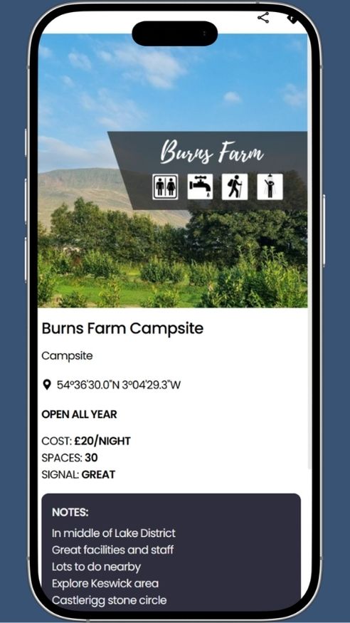 campervan site near keswick