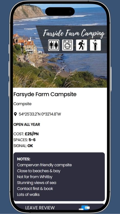 campervan site near whitby