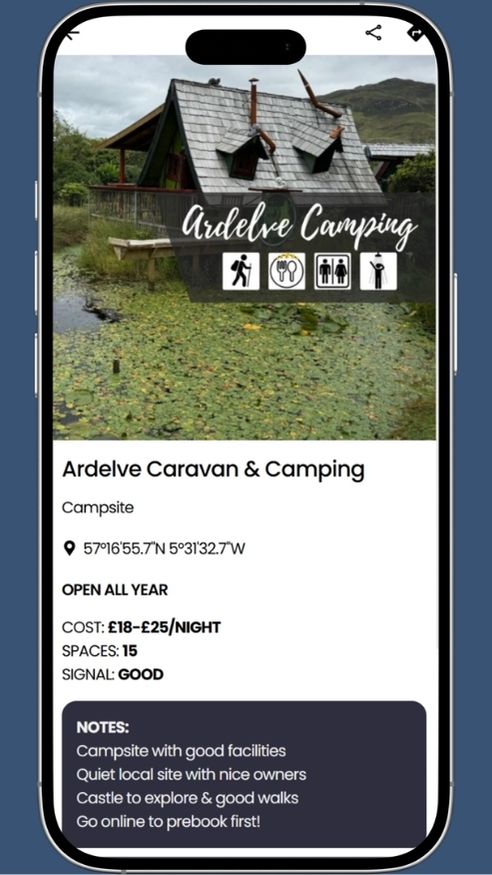 campervan campsite near oban