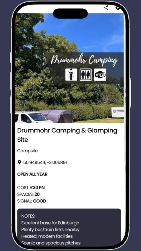 campervan site near edinburgh