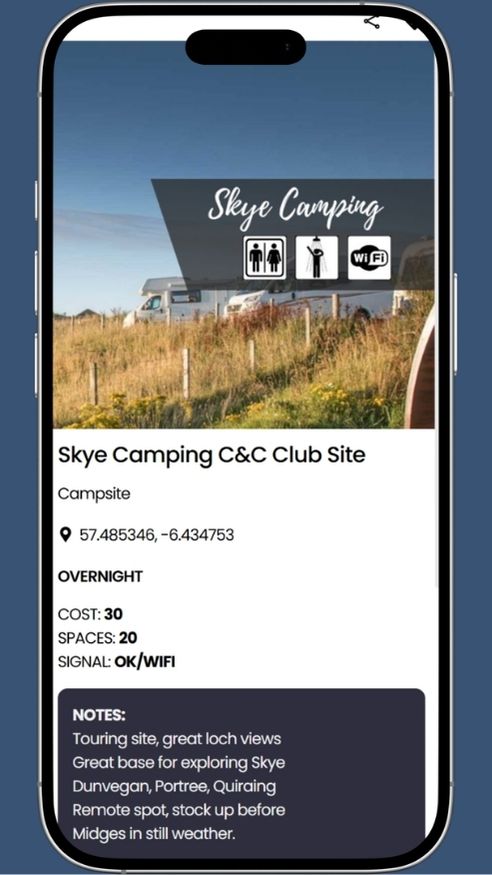 campervan site on isle of skye