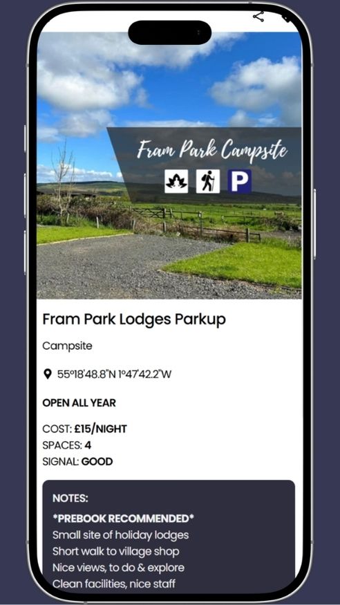 campervan site near rothbury