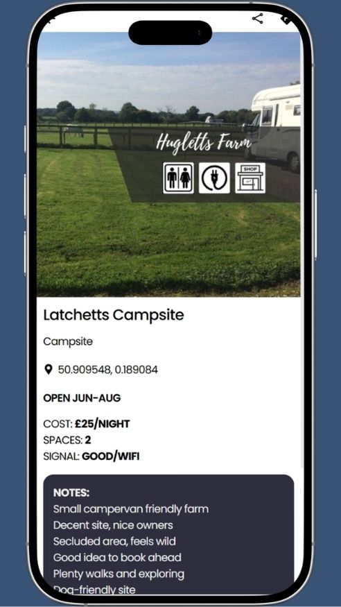 campervan site near heathfield